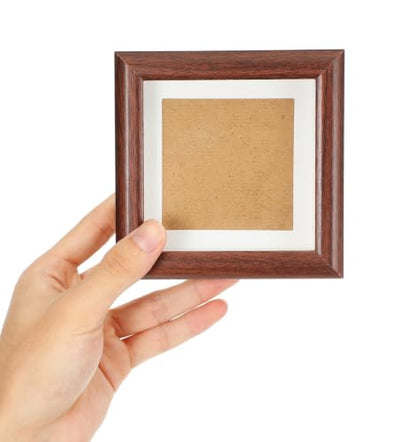 4x4 Solid Wood Shadow Box Frame for Keepsakes and Display
