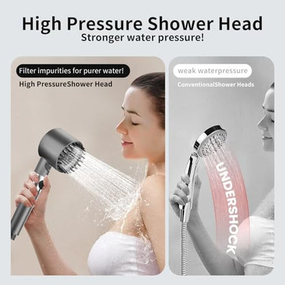 Ion Shower Head High Pressure with Handheld & Filters - Gray / 3 Inch