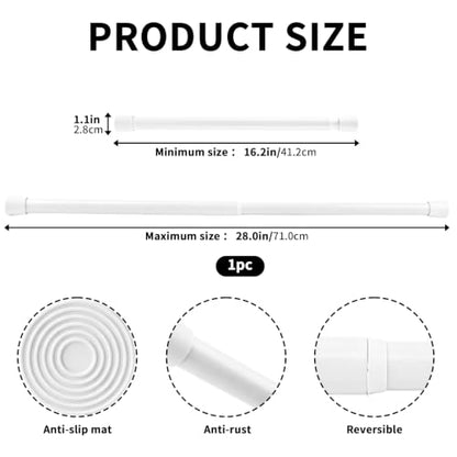 Adjustable Window Security Bar Tension Rods with Rubber Tips for Home Safety