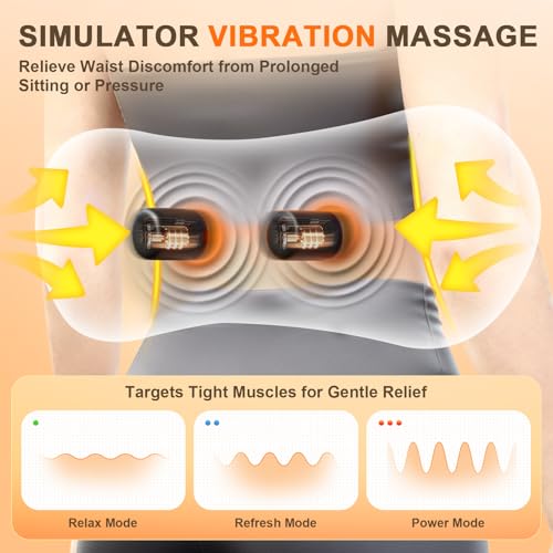 Rechargeable Triple Fusion Back Massager with Heat - Sciatica Relief, Smooth Spine - FunBy