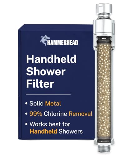 HammerHead Metal Handheld Shower Head Filter Chrome - Removes Chlorine & Chemicals