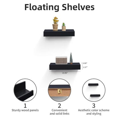 Floating Wall Shelves Rustic Farmhouse Storage Display Ledges