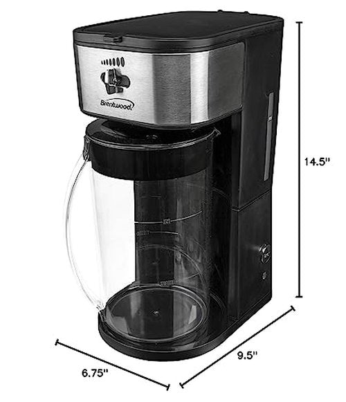 Brentwood KT-2150BK Iced Tea and Coffee Maker with 64 Ounce Pitcher, Black