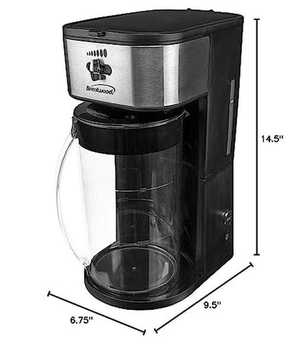Brentwood KT-2150BK Iced Tea and Coffee Maker with 64 Ounce Pitcher, Black