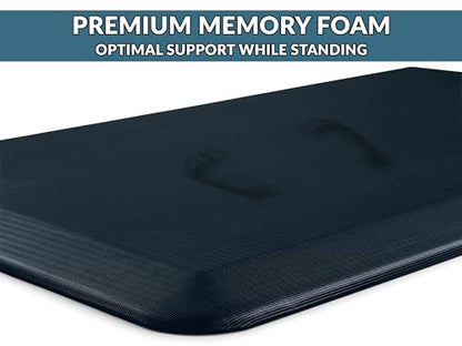 ComfiLife Anti Fatigue Floor Mat – 3/4 Inch Thick Perfect Kitchen Mat, Standing Desk Mat – Comfort at Home, Office, Garage – Durable – Stain Resistant – Non-Slip Bottom (20" x 32", Navy)