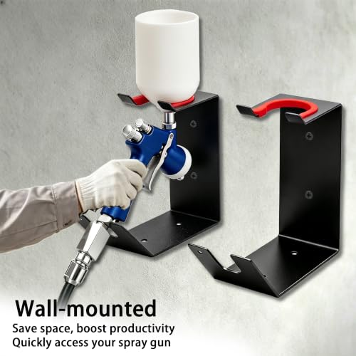 2Pcs Heavy-Duty Paint Gun & Spray Gun Wall Mount Stand with Wall Mount – DIY & Garage