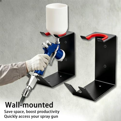 2Pcs Heavy-Duty Paint Gun & Spray Gun Wall Mount Stand with Wall Mount – DIY & Garage