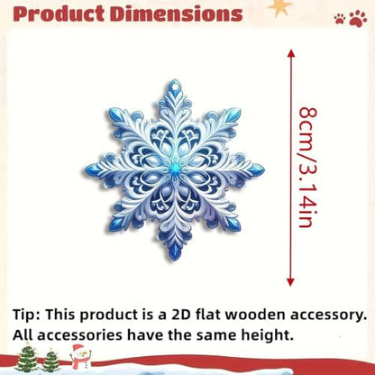 12Pcs Blue Winter Snowflake Wooden Christmas Tree Decorations - Variation of THIS listing