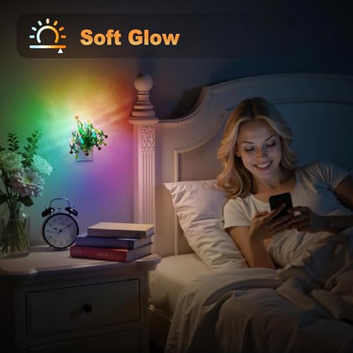 Christmas RGB Pendant Night Light Wall Plug-in with Dynamic Effects - 2 Pack
