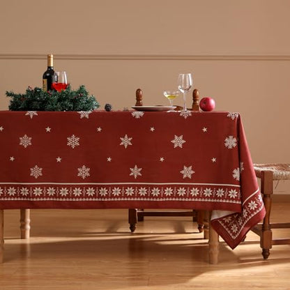 ISAENNE Christmas Tablecloth - Vintage Square 55x55 Inches - Carol C Variation