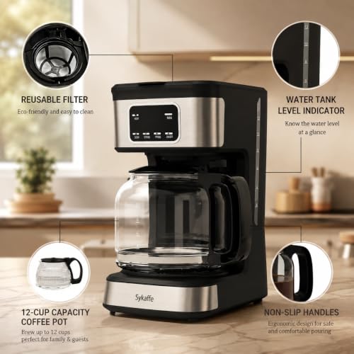 12-Cup Programmable Drip Coffee Maker with 60oz Water Tank