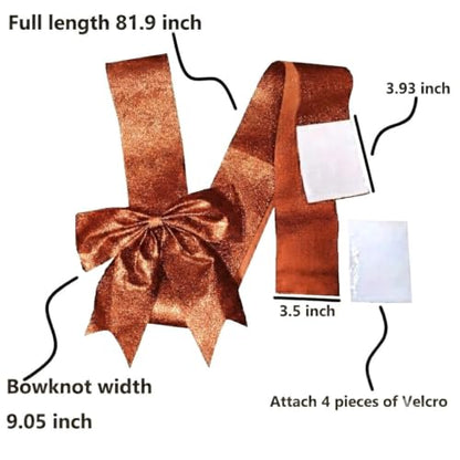 4 Pack Halloween Thanksgiving Christmas Ribbon Bows for Cabinets & Holiday Decor - Orange