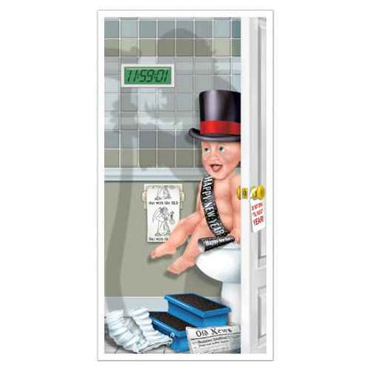 Beistle Happy New Year Restroom Door Cover, 5¡¯ x 30¡± ? Plastic for Indoor & Outdoor Use ? Easily Display ? New Year¡¯s Eve Bathroom Door Cover, Novelty Holiday Decor