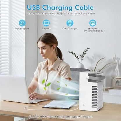 Cedeil Dark Grey 3-in-1 Portable Mini Air Conditioner with 1000ml Water Tank