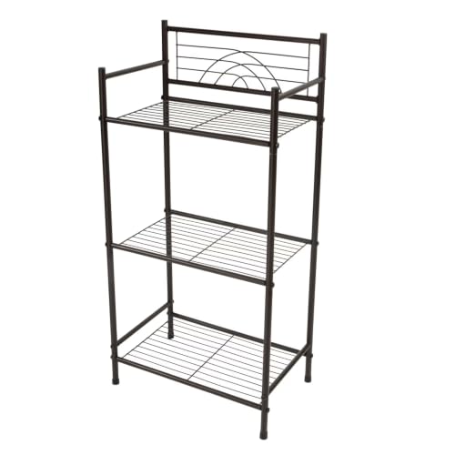 3-Tier Iron Bathroom Storage Shelf Rack in Oil Rubbed Bronze