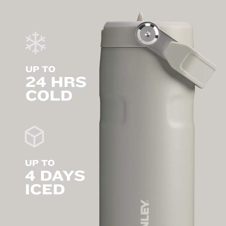 Stanley IceFlow Water Bottle 24 oz - Insulated Stainless Steel with Built-In Straw | Lightweight & Leak Resistant | Twilight