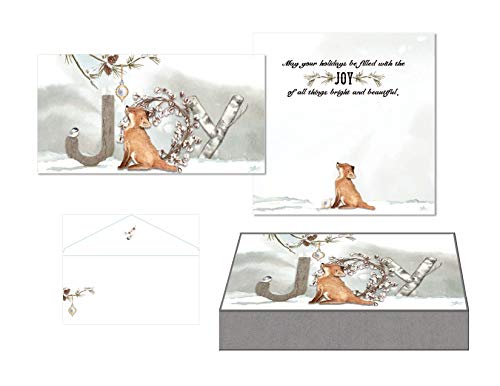 Christmas Glitter Greeting Cards with Envelopes - Keepsake Box, 14 Pack