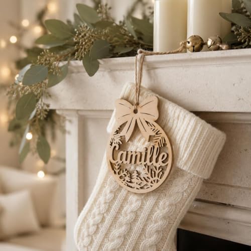 Personalized Wooden Christmas Ornament with Custom Name - Holiday Tree Decor