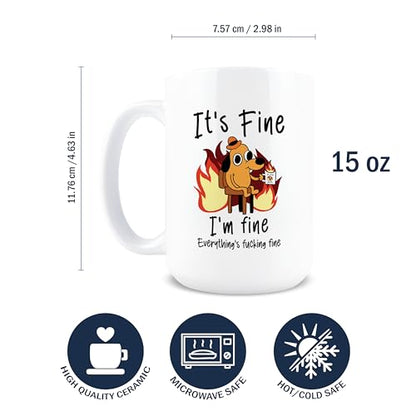 Funny Dog Mug - Sarcastic Meme Coffee Cup - 15oz Ceramic Gag Gift
