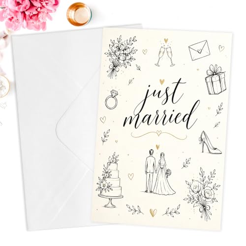 Wedding Card for Bride & Groom - Engagement Gift with Envelope - Variation Card 356