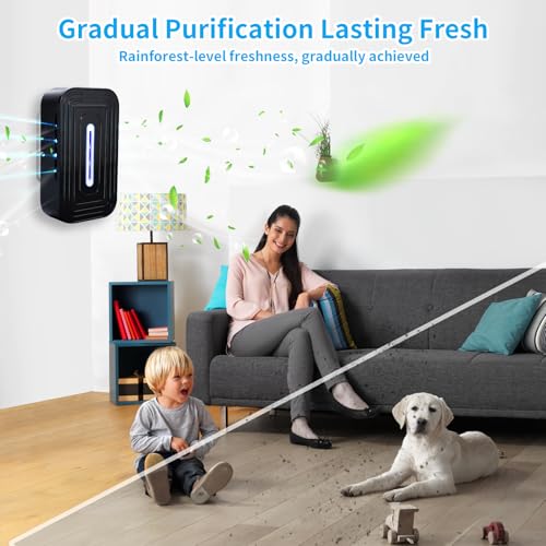 PVACG Negative Ion Air Purifier 2 Pack - Black, Quiet Ionic Air Cleaners for Home & Office