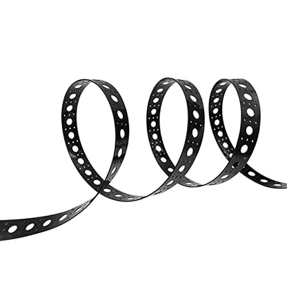 50m Black Mounting Strip for 12mm RGB Pixels - HDPE Material, 1 Inch Spacing