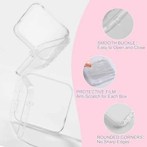 12Pcs Nail Storage Box with Double-Sided Adhesive Tape for Press-On Nails and Crafts