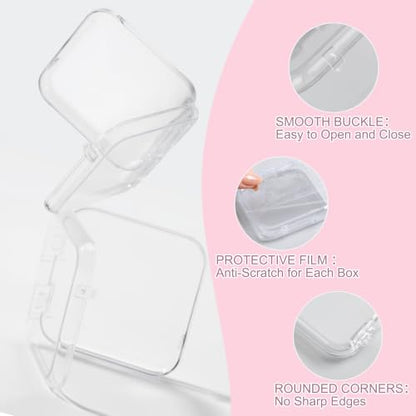 12Pcs Nail Storage Box with Double-Sided Adhesive Tape for Press-On Nails and Crafts