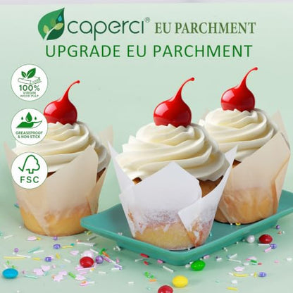 Natural Jumbo Tulip Cupcake Liners - 120 Pack Parchment Muffin Cups