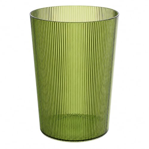 Green Transparent Trash Can - 2 Gallon Slim Plastic Wastebasket for Bathroom & Office