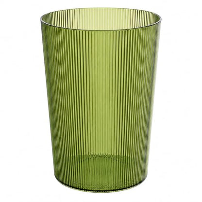 Green Transparent Trash Can - 2 Gallon Slim Plastic Wastebasket for Bathroom & Office