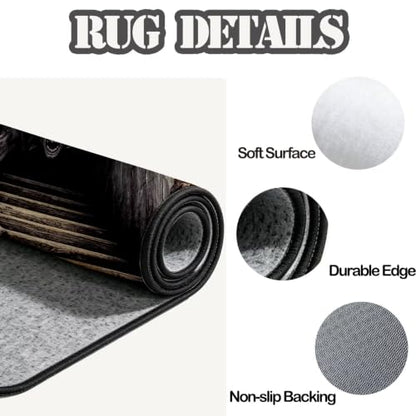 Cracked Grave Halloween 3D Runner Rug 2x5 Non Slip Washable Entryway Mat
