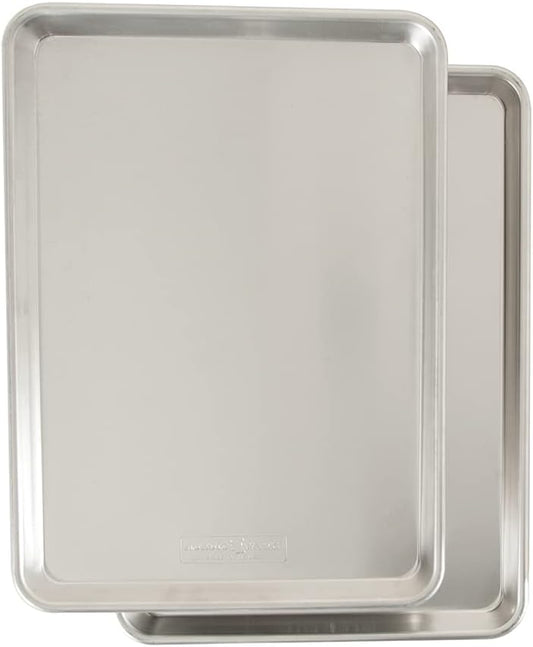 Nordic Ware Naturals Half Sheet | USA-Made Aluminum Baking Pan Set - Commercial Quality, 2-Pack