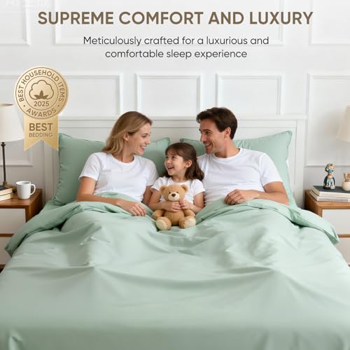 Egyptian Cotton Bed Sheets Set with Deep Pockets - Mineral California King - 1200 Thread Count, Heavy-Duty, Pilling Resistant