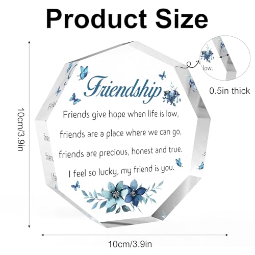 Friendship Acrylic Sign Plaque - Best Friend Gift for Women Men Christmas Birthday