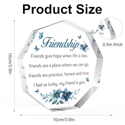 Friendship Acrylic Sign Plaque - Best Friend Gift for Women Men Christmas Birthday