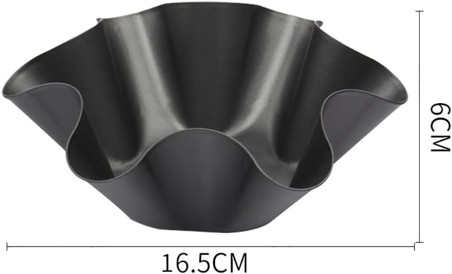 Skiennix Non-Stick Baking Bowls - Tortilla Bowl Maker & Salad Pan Set | Carbon Steel, Black, 2 Pcs