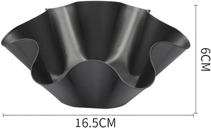 Skiennix Non-Stick Baking Bowls - Tortilla Bowl Maker & Salad Pan Set | Carbon Steel, Black, 2 Pcs
