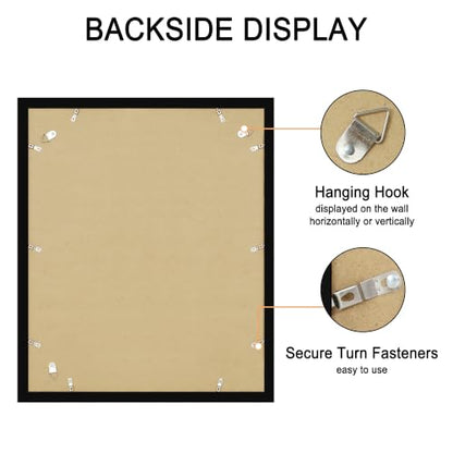 20x24 Wood Picture Frame Set of 4 Wall Mount Black - Fits 16x20 & 20x24 Photos