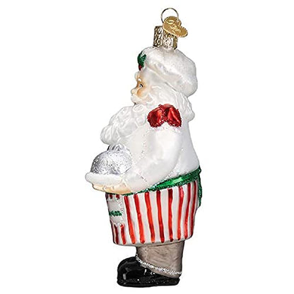Old World Christmas Chef Santa Glass Ornament - Blown Glass Holiday Tree Decoration - Variation: 5.500 / Chef Santa