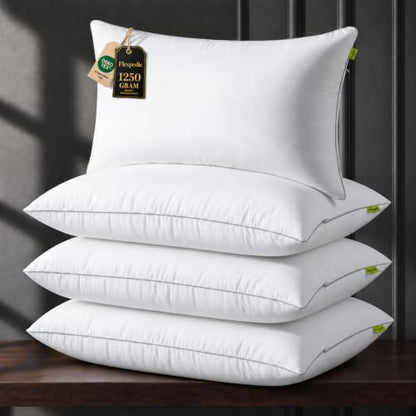 FP FLEXPEDIC Adjustable Loft Firm King Size Hotel Pillow Set of 4 White