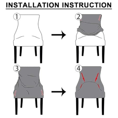 Velvet Wingback Chair Cover Slipcover - Dark Gray 2-Piece Set, Washable & Stretchable