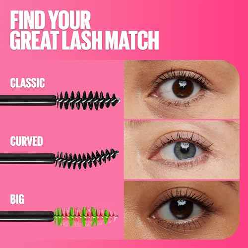 Maybelline Great Lash Washable Mascara Makeup, Volumizing Lash-Doubling Formula That Conditions As It Thickens, Brownish Black, 1 Count