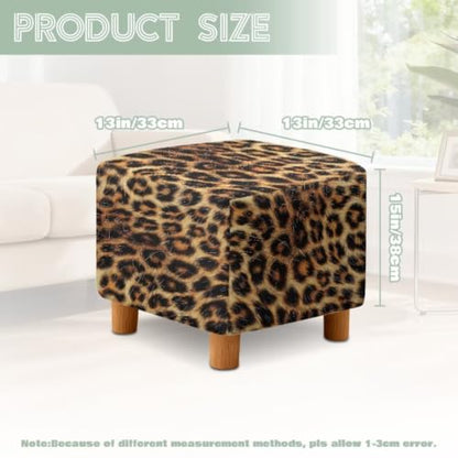 Leopard Print Wingback Chair and Ottoman Slipcover Set - Sarogrorin