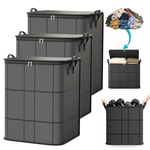220L XXL Foldable Storage Bag with Reinforced Handles & Heavy-Duty Zipper - Portable Bedding Clothes Organizer, 23.6x19.7x27.6 in