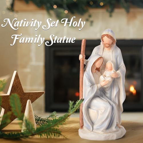 Nativity Set Holy Family Statue, 10 Inch – Handcrafted Christmas Decor