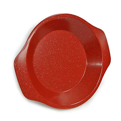 casaWare Ceramic Coated NonStick 9-Inch Pie Pan (Red Granite)