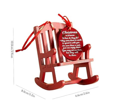 Christmas Memorial Wooden Rocking Chair Ornament - In Memory Holiday Decor