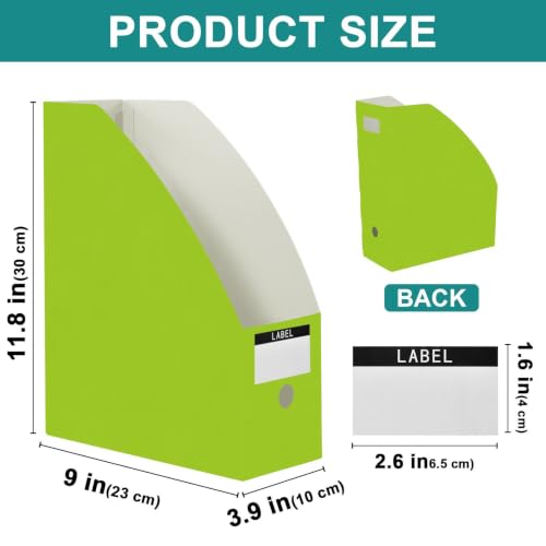 STAYTOP Lime Green Magazine File Holder 3 Pack Desk Organizer Storage for Documents