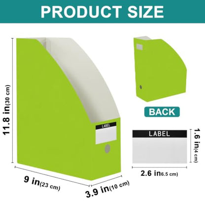 STAYTOP Lime Green Magazine File Holder 3 Pack Desk Organizer Storage for Documents